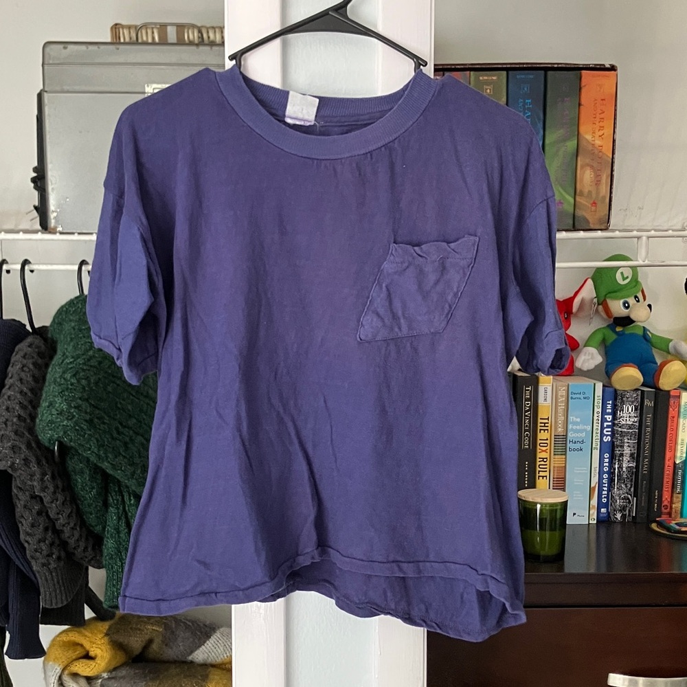 90s Single stitch Navy blue Tshirt